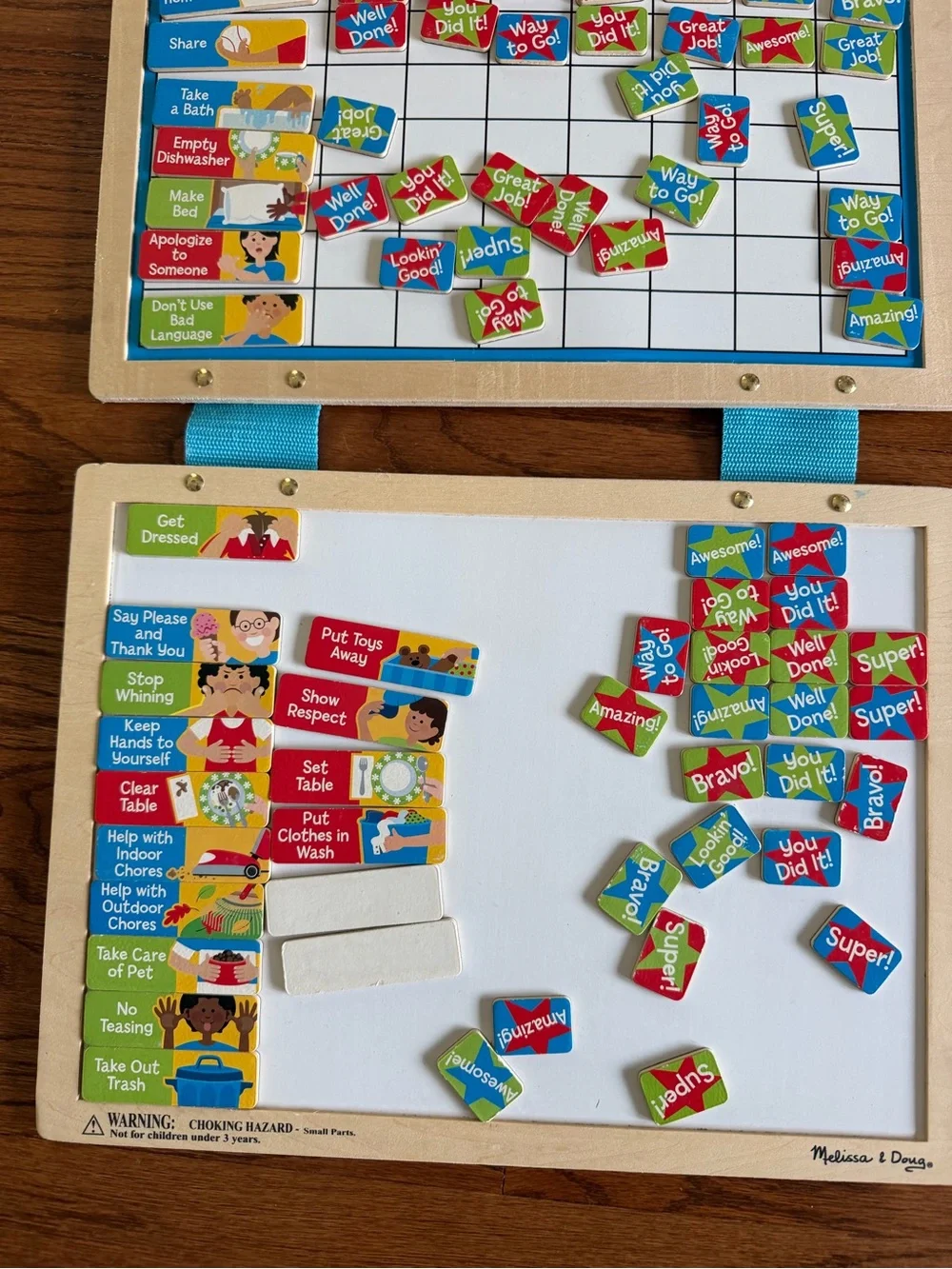 Melissa & Doug Magnetic Responsibility Chart in blue, red, green, yellow, white